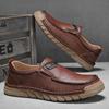 Модные весенне-осенние новые лоферы на ручной подошве, мужские кожаные повседневные туфли на мягкой подошве, износостойкие, для работы и повседневной носки