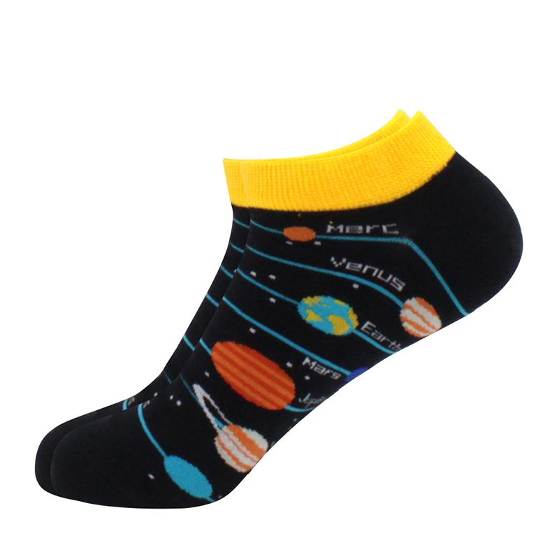 Мужские носки, невидимые короткие летние носки, качественные, деловые, повседневные, весенние, цветные, гребенные, хлопковые, алмазные, астронавт, лодочные носки
