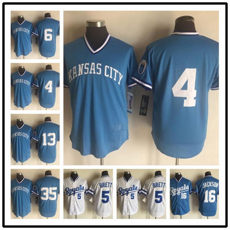 Vintage Kansas City Royals Baseball Jersey Unisex Embroidered Sport Top Cotton Blend Fall Wear