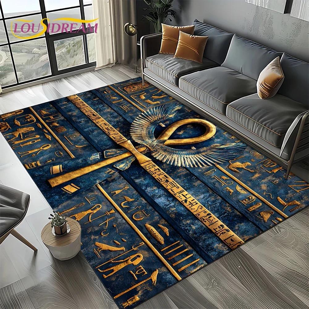 Настенная роспись Древний Египет Иероглифы Мифология Ковер Коврик для Гостиной Спальни Декор Дивана, Нескользящий Коврик для Пола