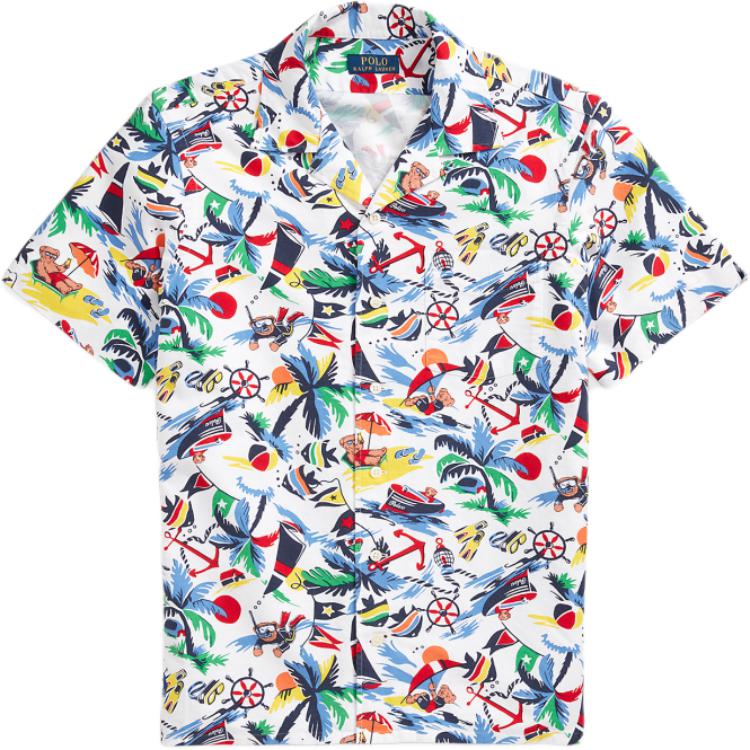 Polo Ralph Lauren Teddy Bear Print Short Sleeve Shirt Men Shirts Multicolor MNPOWOV1N820322-999