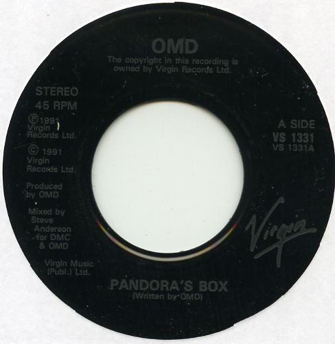 7-дюймовая пластинка ORCHESTRAL MANOEUVRES IN THE DARK Pandoras Box VS1331 VIRGIN 1991 UK Танцевальная Электроника Б/у