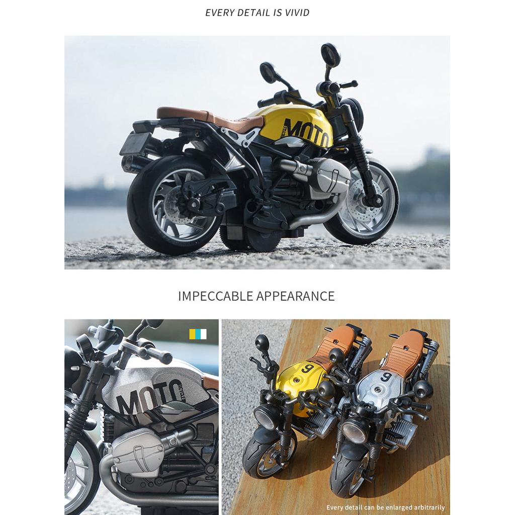 1/12 масштаб R Nine T Ретро Мотоциклы Моделирование сплава Винтаж Классическая модель мотоцикла для коллекции игрушечный автомобиль подарок ребенку