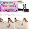 Balloons,Flowers,Stars Theme-Happy Birthday Backdrop Polyester for Photo Booth,Party Event,Indoor/Outdoor Celebrations
