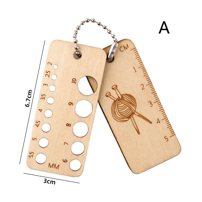 Precision Wooden Knitting and Crochet  Marker with Easy-to-Read Density Calculator