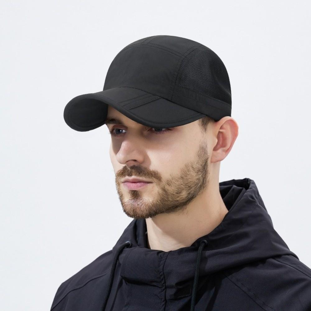 Solid Color Outdoor Sun Hat Foldable Sports Caps Simple Baseball Cap Camping