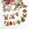 50Pcs/Bag 2-Holes Mix Christmas Star, Wood Christmas Decorative Buttons Scrapbook