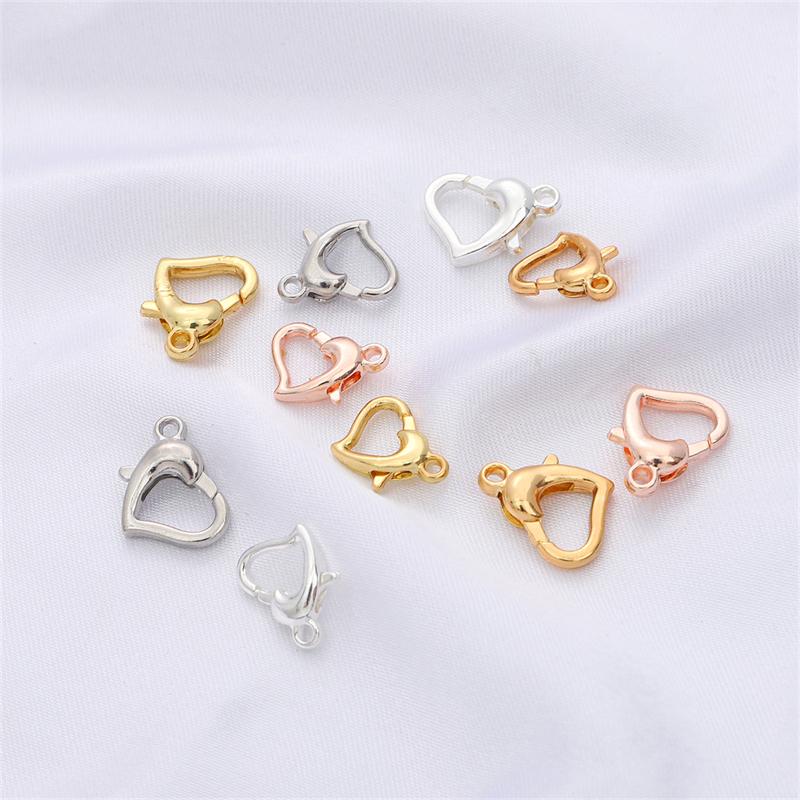 Набор из 10 медных лобстеров в форме сердца для изготовления украшений своими руками, разных цветов