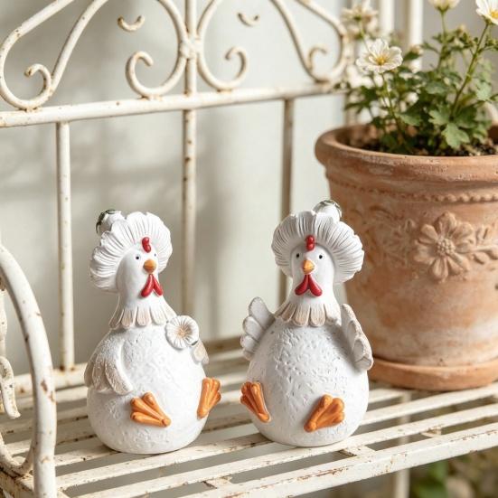 Фигурка курицы, Милая статуэтка курицы из смолы, Маленькая статуэтка домашнего животного для стола, Двора, Сада, Патио, Газона, Декор для дома