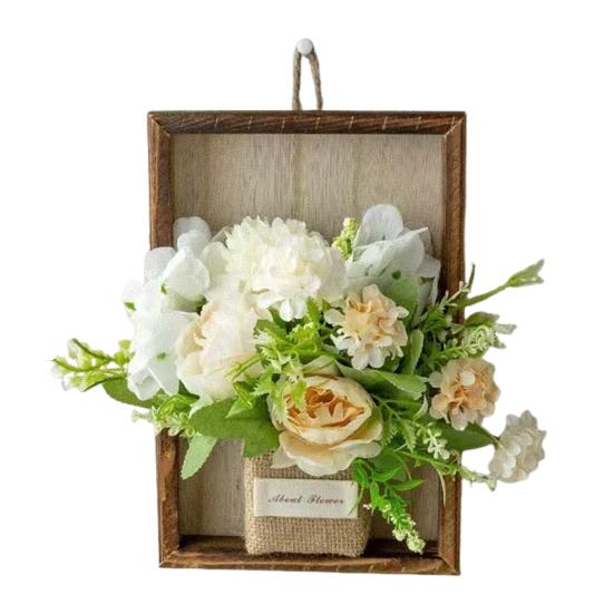 Искусственная гортензия, настенное украшение, искусственные шелковые цветы, растения, деревянная рама, декор, дом, офис, гостиная, спальня, настенный арт-орнамент