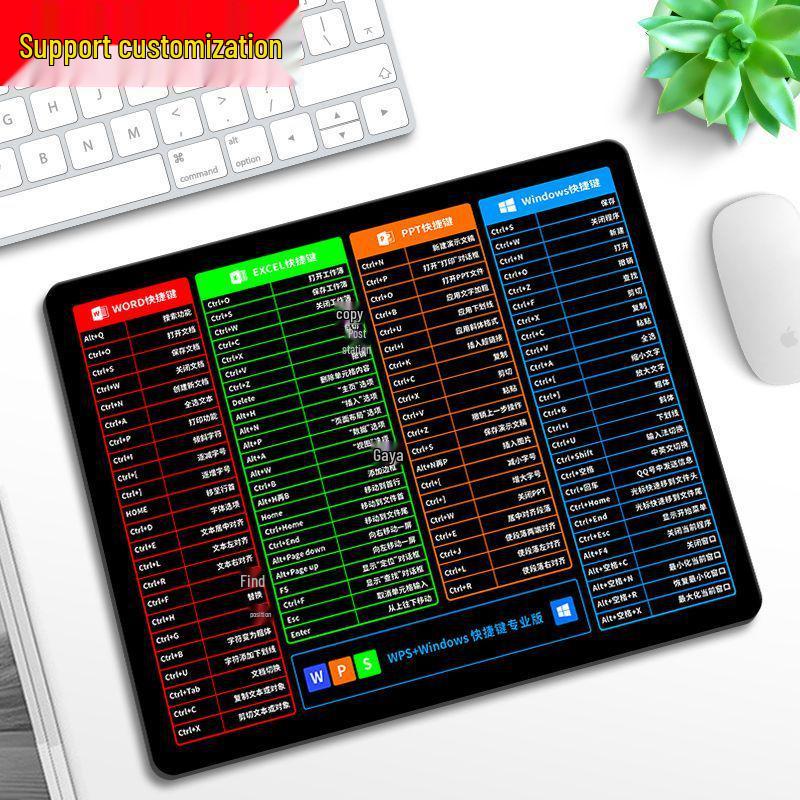 Очень большой коврик для мыши с коллекцией горячих клавиш и подставкой для запястья для офисного стола