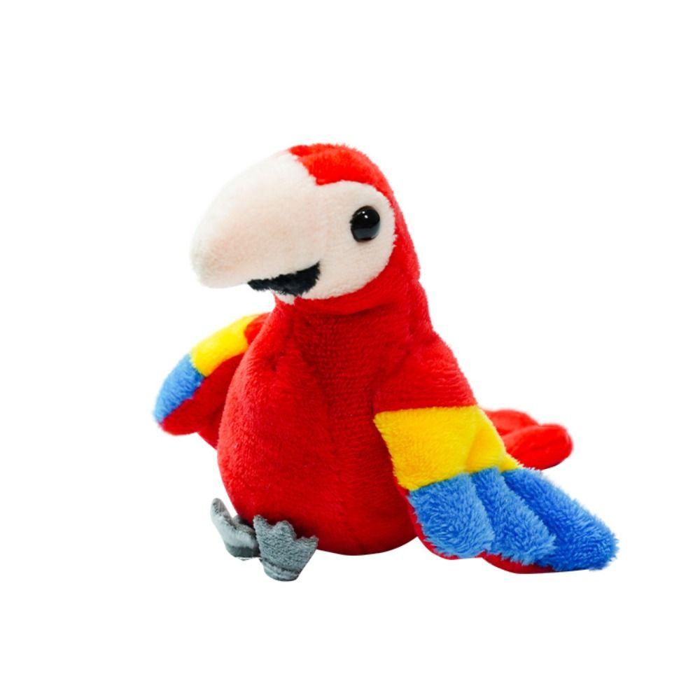 Plush Doll Bird Finger Puppet Stuffed Animal Animal Hand Puppet Parrot Finger Doll Interactive Toy