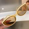 Летняя мода Овальные солнцезащитные очки Винтажные кошачий глаз UV400 Солнцезащитные очки Женские для улицы Путешествия Сладкий стиль Солнцезащитные очки