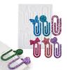 Earrings Silicone Molds Jewelry Making Mold Paper Clip Shape Pendant Moulds Silicone Texture Present for Art Enthusiasts