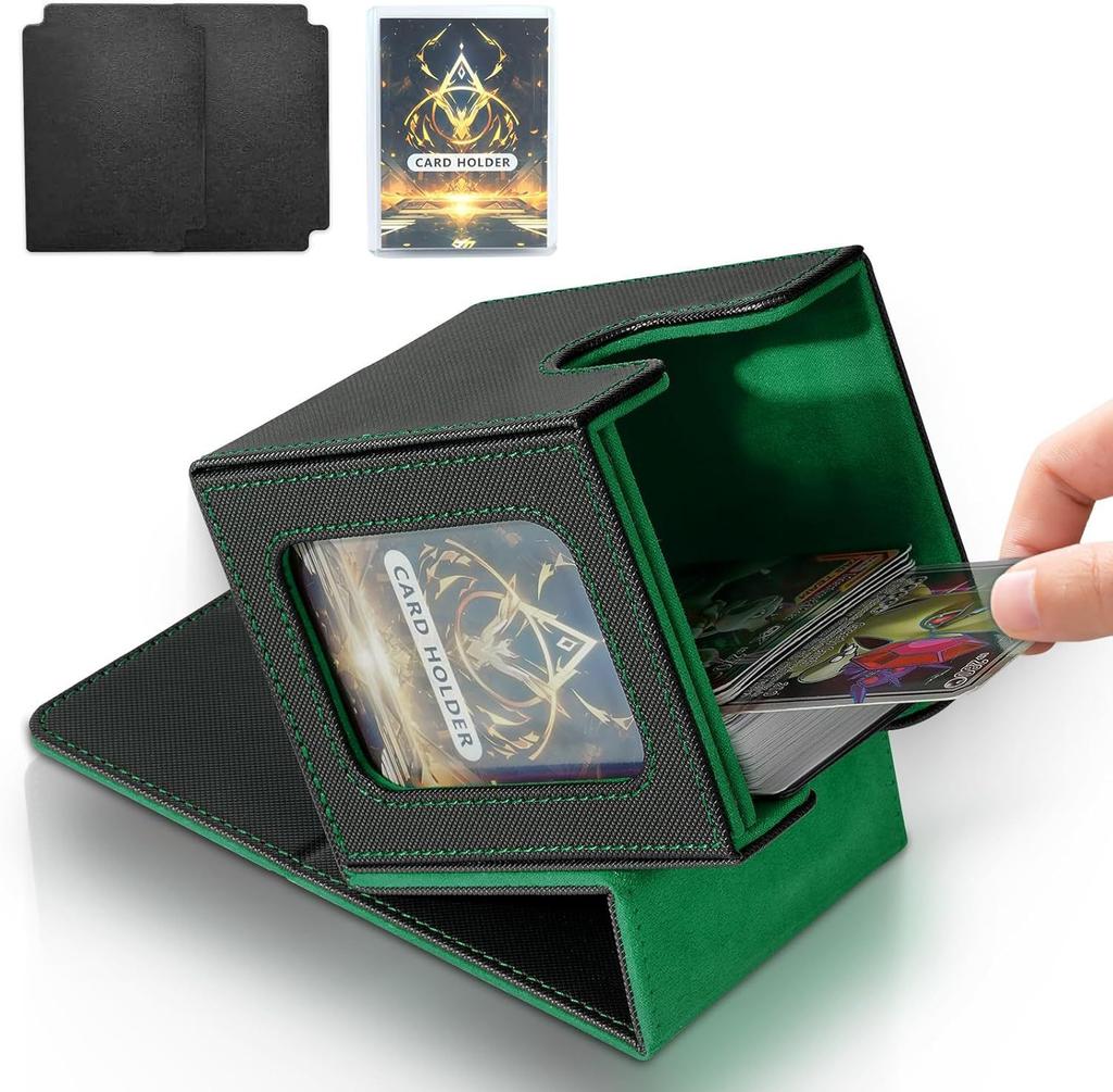 100+ Load Trading Card Deck Box for MTG Commander Display with 2 Dividers Game Sports Card Storage Box PU Magnet Deck Case