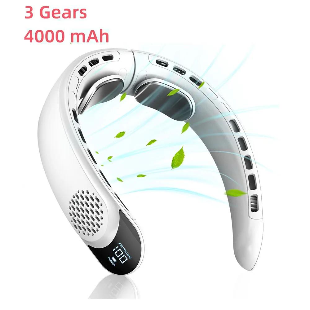 2024 Новый четырехъядерный USB вентилятор для шеи, турбинный безлопастной дизайн, простое управление и переноска для использования на открытом воздухе, портативный летний подарок