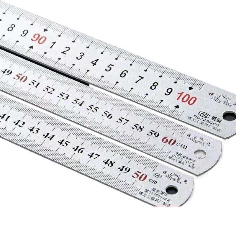 Двусторонняя линейка из нержавеющей стали, утолщенная для студенческого рисования, доступна в размерах 15/20/30/50 см и 1 метр