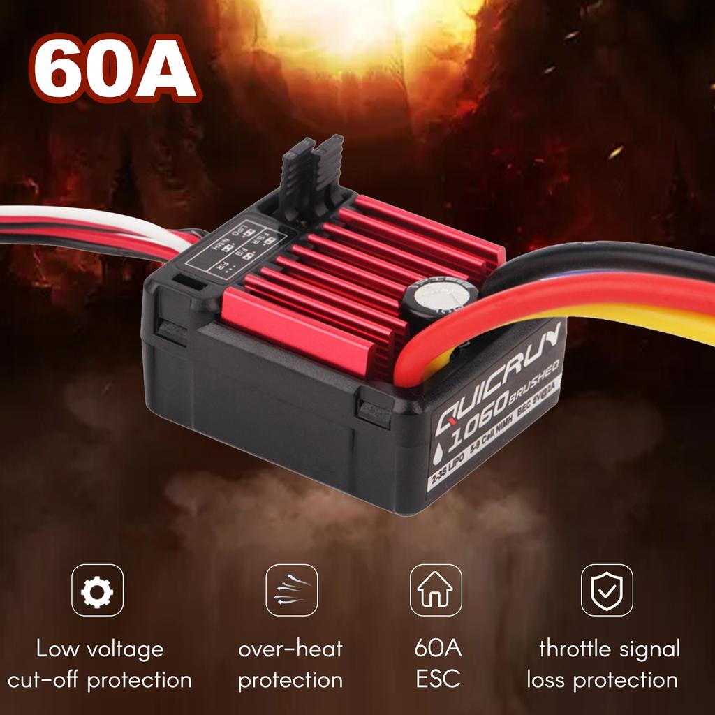 HobbyWing QuicRun 1060 60A Brushed Electronic Speed Controller ESC for 1/10 RC Car