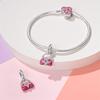 925 Silver Pink Princess Skirt Butterfly High Heels Fashion Bag Charms Beads Fit Pandach 925 Bracelets Fine DIY Jewelry