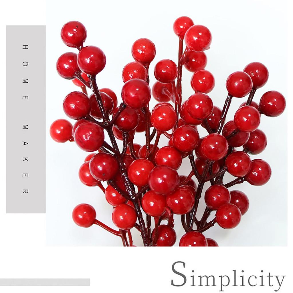 Ягодные пики - 24 искусственных стебля красных ягод, красные украшения для рождественской елки 9,45 дюйма для рождественской елки, домашнего декора