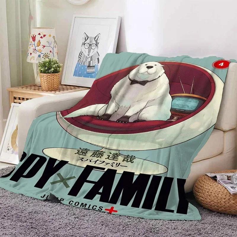 3D Print Anime Spy Family Blanket Soft Sofa Cover Throw Anya Blanket Fleece Tapestry Warm Bed Blankets for Bedroom Couch