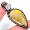 Bumblebee Jasper Handmade Copper Wire Wrap Jewelry Pendant 2.60" E1C03