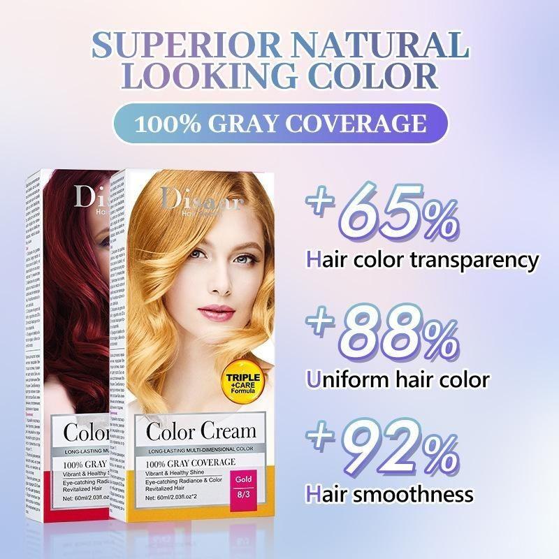 Двойной многоцветный крем для волос, меняющий цвет, который не выцветает, прост в использовании в домашних условиях и не повреждает краску для волос