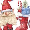1 Sheet Christmas Wall Sticker Gnome Elf Stocking Candy Cane Gift Bag Waterproof PVC Self-adhesive Living Room Bedroom Holiday Wall Art Decoration