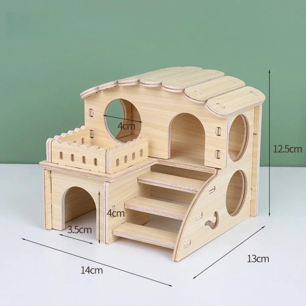 New Wooden Hamster Villa Chewable Easy to Install Seesaw Swing Cage Accessories Durable Hamster Climb Toy Pet Supplies