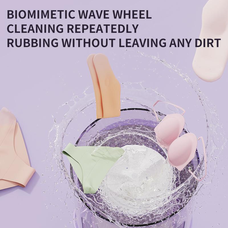 Стиральная машина 2-в-1 для стирки и отжима с мощным двигателем 390 Вт, автоматическим отжимом, мини-стиральной чашей и портативной беспроводной зарядкой