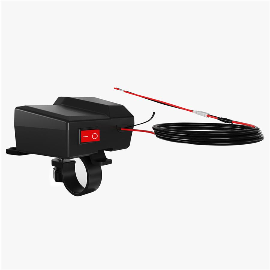 Зарядное устройство для мобильного телефона с USB+Type-c портом для мотоцикла и дисплеем температуры и напряжения