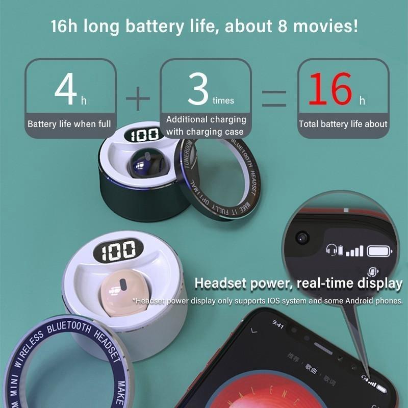 Мини-наушники Bluetooth-совместимые невидимые беспроводные маленькие наушники Скрытые наушники Микро-гарнитура с микрофоном для маленьких ушей