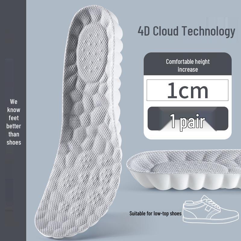 Unisex Odor-Resistant Shock-Absorbing Height-Increasing Insoles - Breathable & Invisible for Shoes and Boots