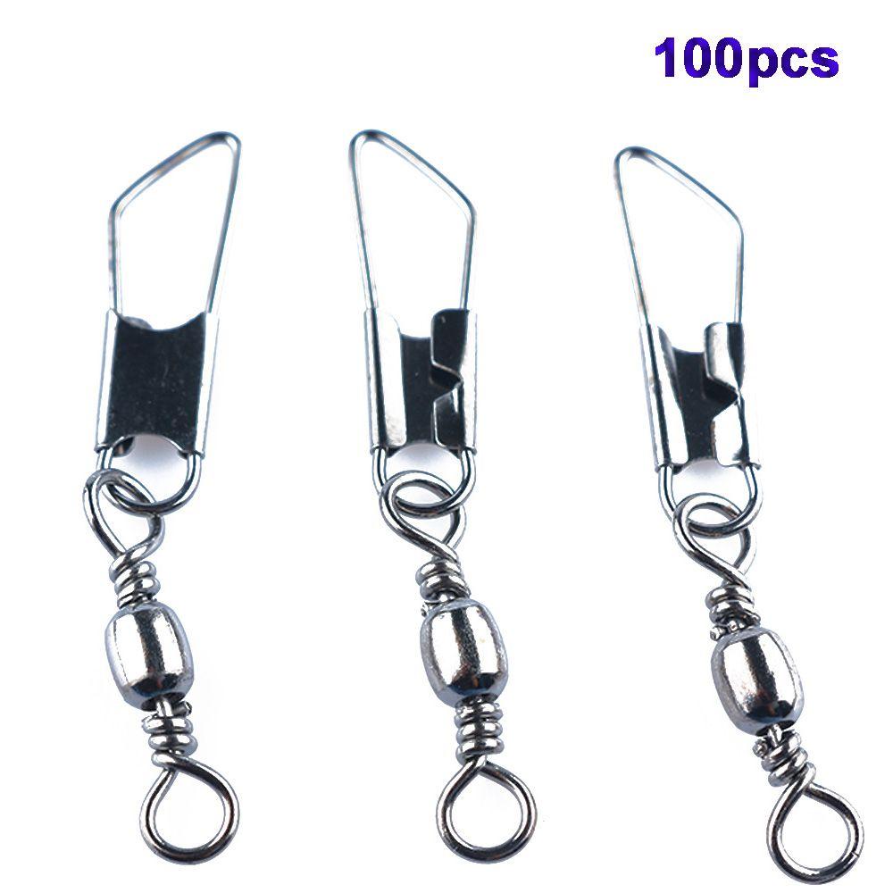 Metal Tackle Tool Hanging Snap Fishing Line Connector Swivels Solid Rings Fishing Pins
