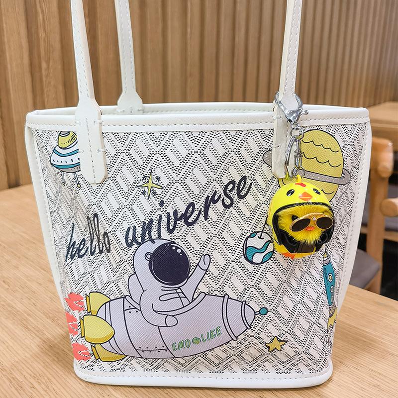 Забавная плюшевая игрушка желтая утка брелок с шлемом брелок для женщин подарок уникальный креативный красочный брелок для сумки автомобиля в виде животного