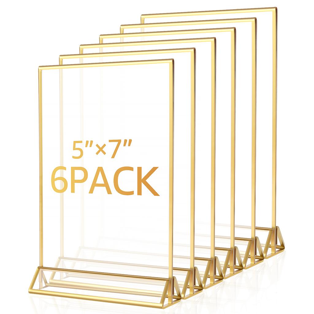 DIY Blank Clear Display Signs Acrylic Sign Holder Picture Frame Display Stand Holder Table Menu Stands for Wedding Decoration