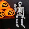Swing Leg Skeleton Figurine Sitting Skull Resin Statue Sculpture Home Office Desktop Garden Decoration Ornament Halloween Birthday Gift