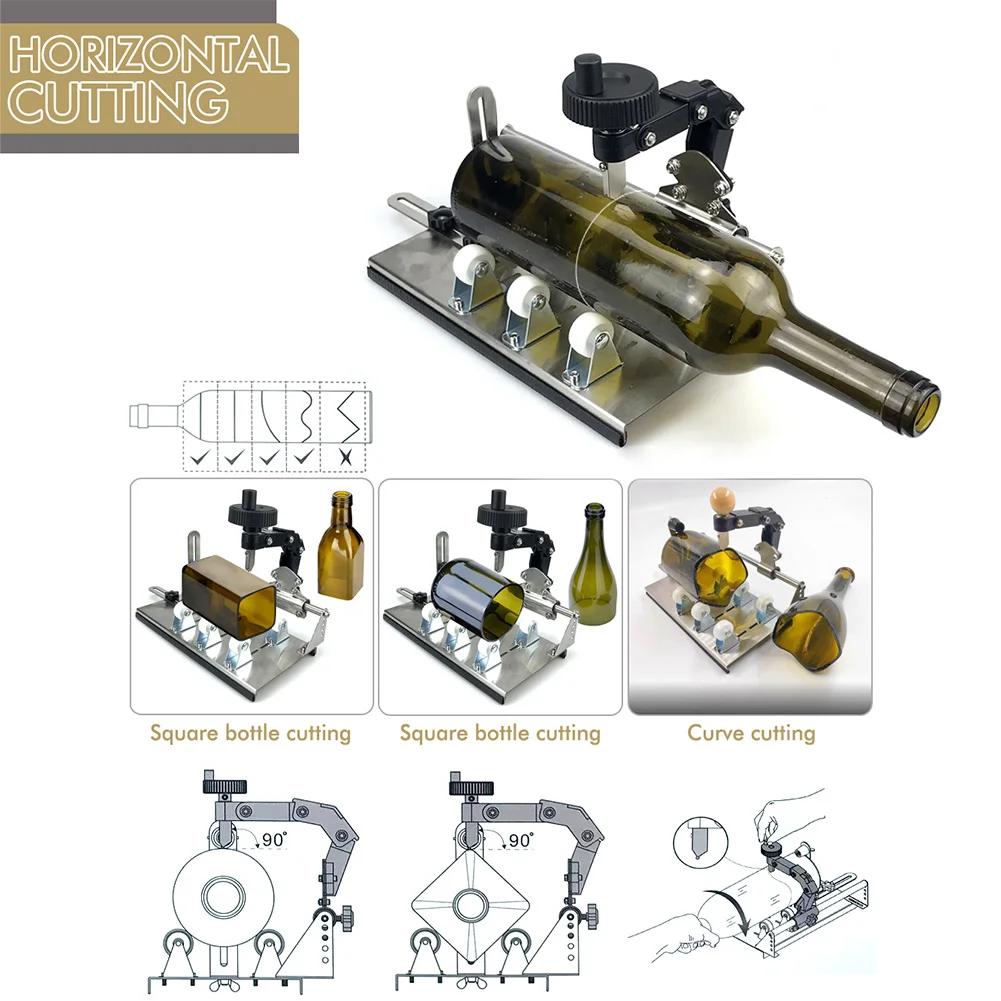 Инструмент для резки стеклянных бутылок DIY Квадратный Круглый Резак для скульптур из винных пивных стаканов Профессиональная машина для резки пивных стаканов Держатель для бутылок