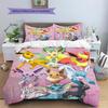 Cute Eevee Duvet Cover & Pillowcases, Pokemon Fan Cozy Bedding, Great Gift.chl
