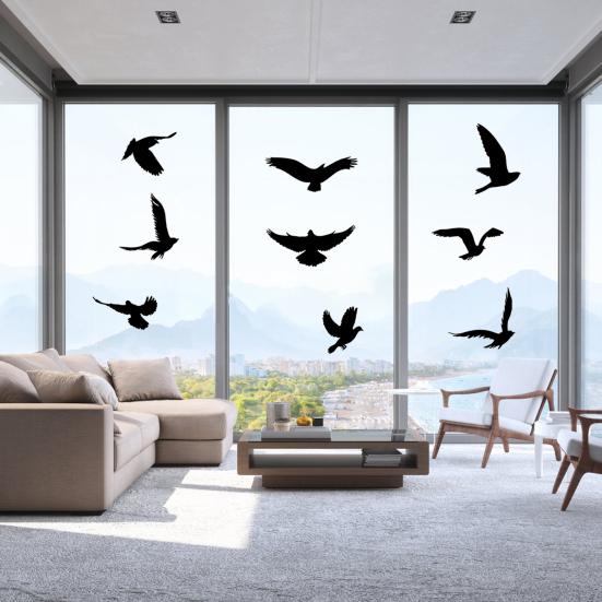 9Pcs Window Sticker Easy To Apply Reusable Bird Protection Stickers Exquisite Bird Safety Decal for Home