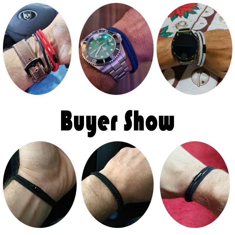 Новый минималистичный мужской браслет из веревки, двухслойный браслет для выживания, мужские аксессуары, подарок бойфренду, магнитная пряжка, Pulsera Hombre