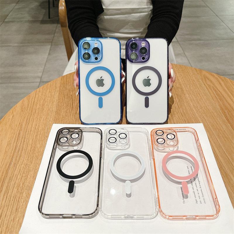 Роскошный прозрачный магнитный чехол для линз с диафрагмой и беспроводной зарядкой для iPhone 14 13 12 11 Pro Max, универсальный защитный чехол от падения