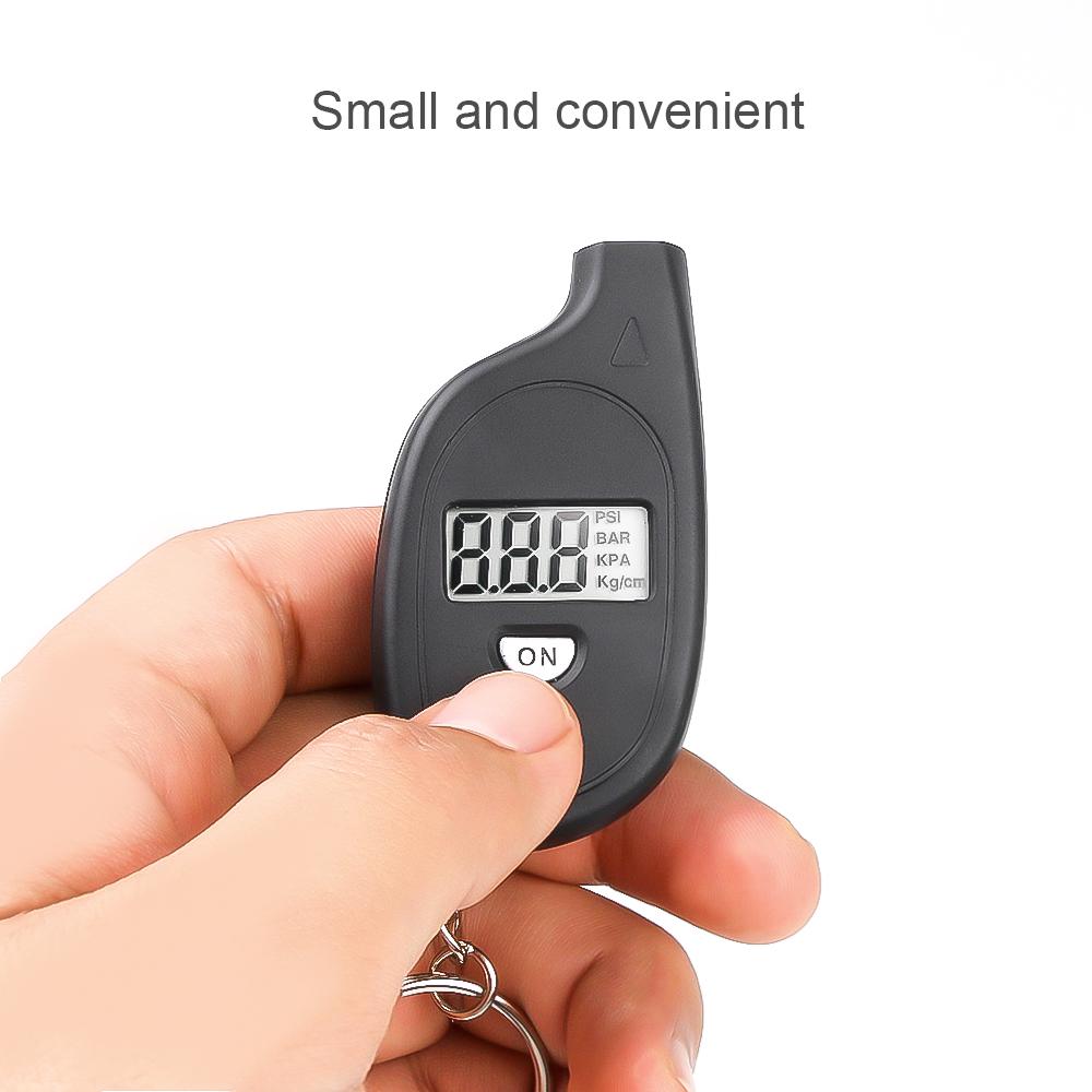 Electronic Tire Pressure Gauge Portable Mini Keychain Style PSI Kpa Bar Pressure Gauge Tire Air Pressure Meter for Vehicle Motorcycle Car