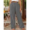 Женские весенние и осенние новые повседневные свободные модные женские спортивные брюки с карманами и шнурком