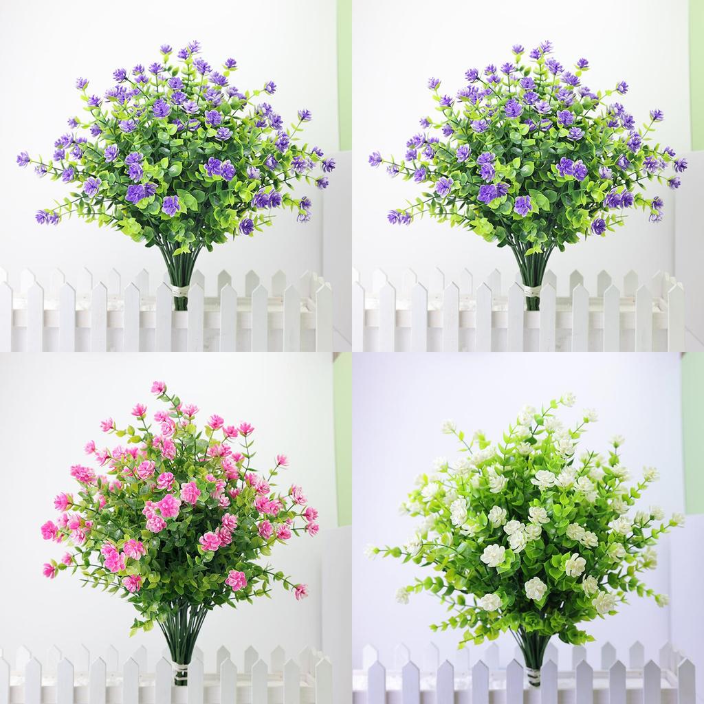 Эвкалипт Робуста Роза Искусственный Цветок с Пластиковым Лотосом для Свадебного Декора и Садовых Композиций