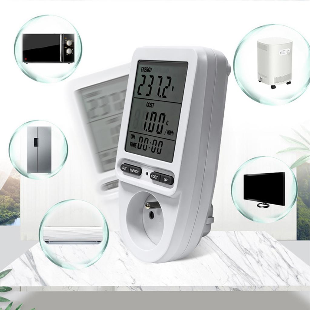 Умная розетка с цифровым дисплеем, измеритель мощности, бытовая интеллектуальная розетка для мониторинга, вилка FR 230 В