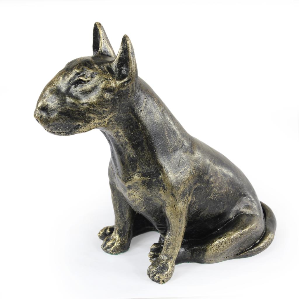 Bull Terrier, Bully I - dog statue, sitting dog for desk, decoration for the living room of a dog lover by Art-Dog