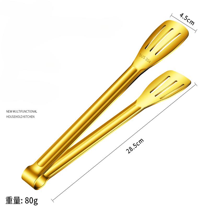Food Tongs Stainless Steel Kitchen Tongs Meat Salad Steak Food Clip Long Handle Non-slip BBQ Cooking Tongs Kitchen Utensils