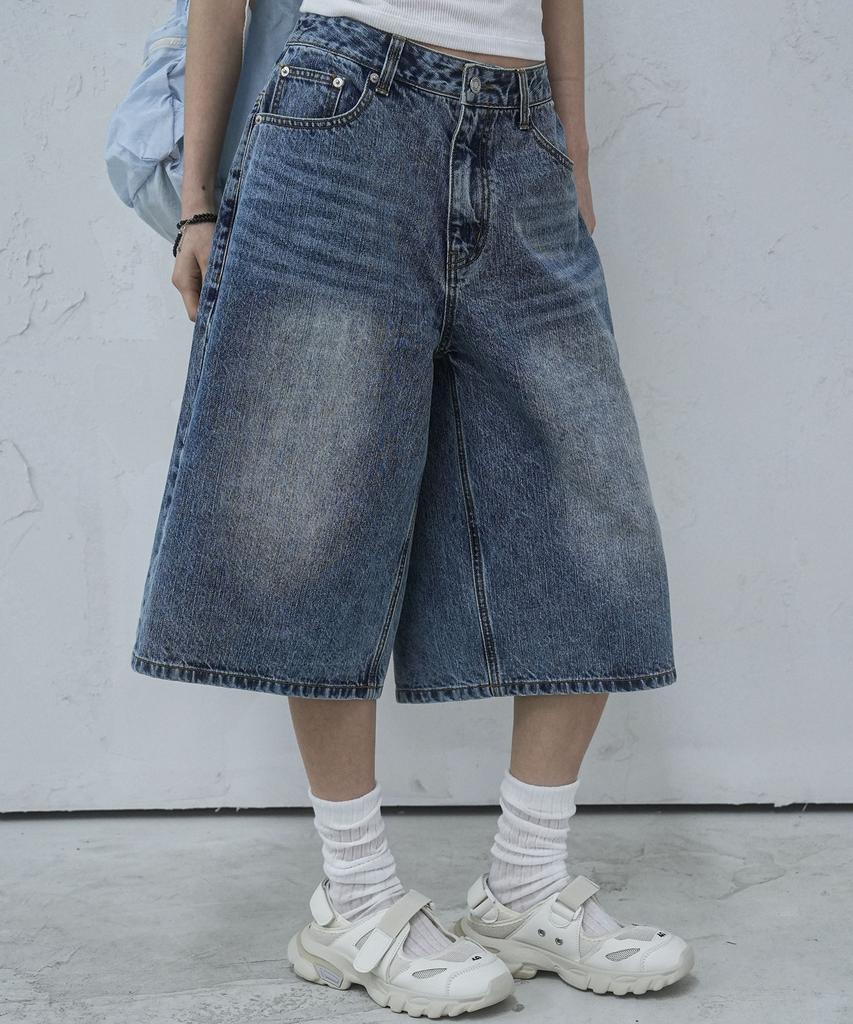 AVANDRESS Amg Denim Shorts Deep Blue