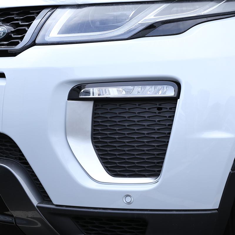 Стайлинг автомобиля, крышка передней противотуманной фары, рамка противотуманной фары, отделка ABS, серебристая для Land Rover Range Rover Evoque 2016-2018, интерьер